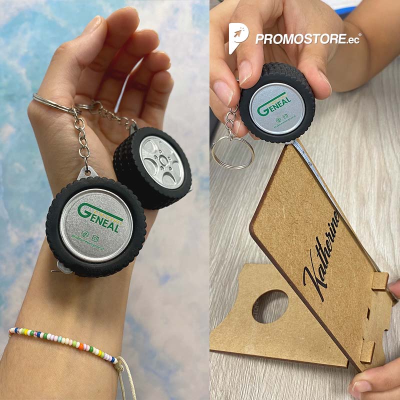 Llavero llanta flexómetro