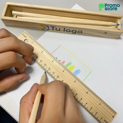 Set De Madera (Lápices De Colores)