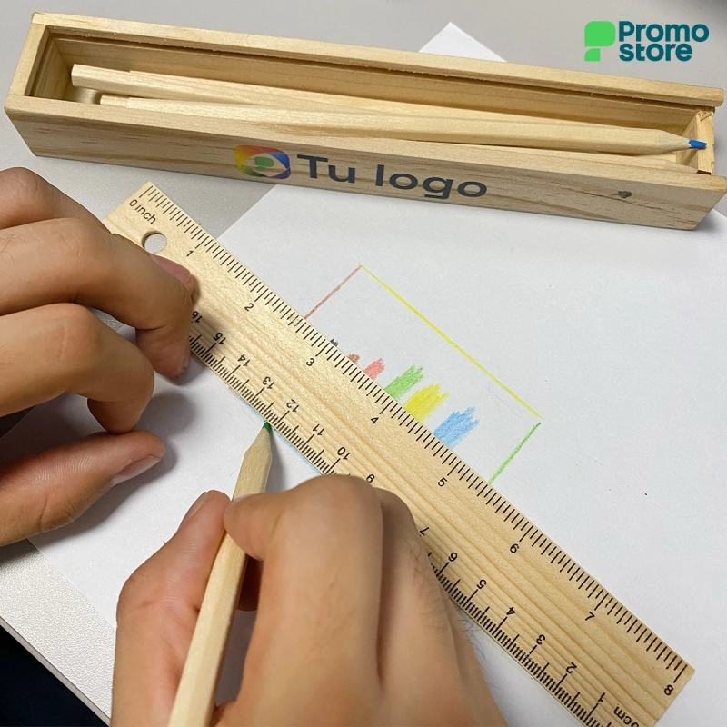 Set De Madera (Lápices De Colores)