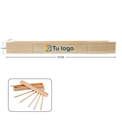 Set De Madera (Lápices De Colores)