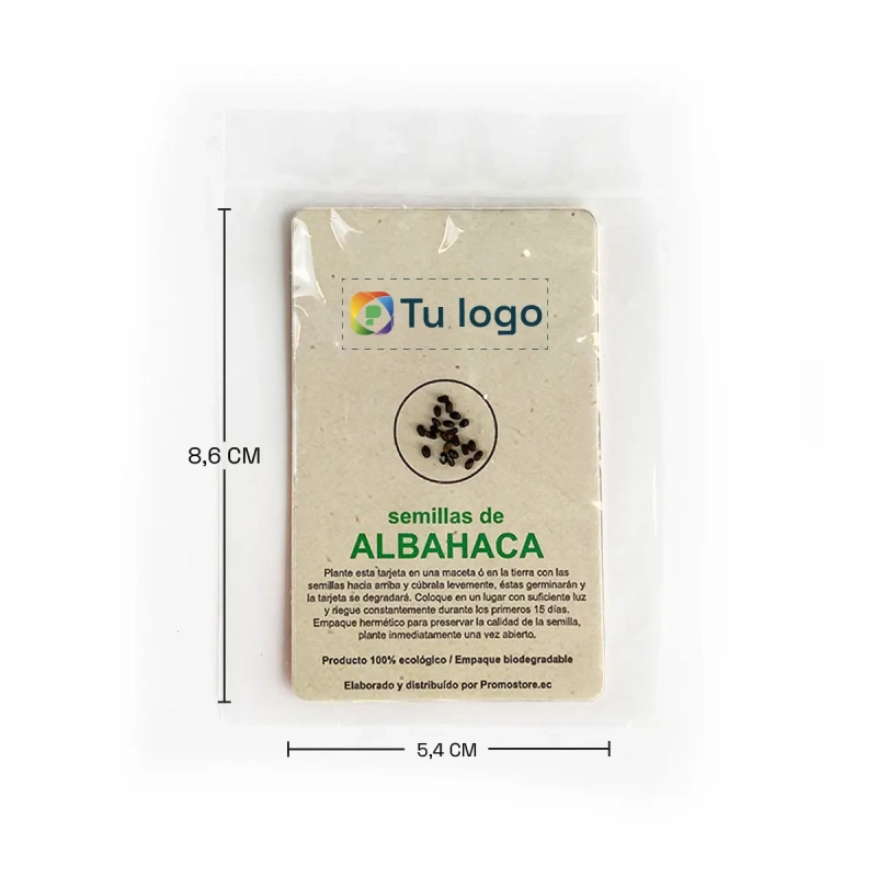 Tarjeta biodegradable con Semilla