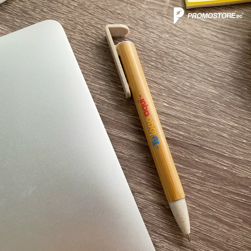 Boligrafo Bambú portacelular