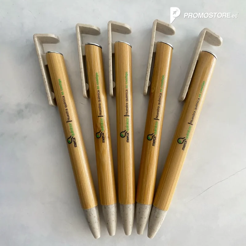 Boligrafo Bambú portacelular