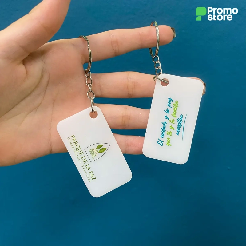 Llavero acrílico rectangular