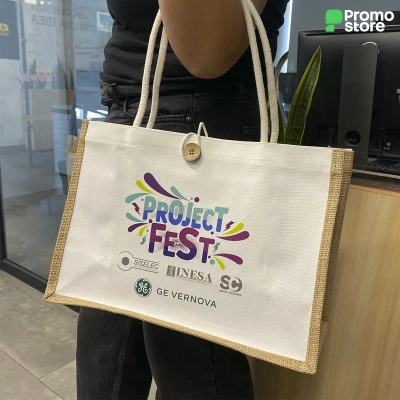 Bolso Playero de Yute + Lienzo