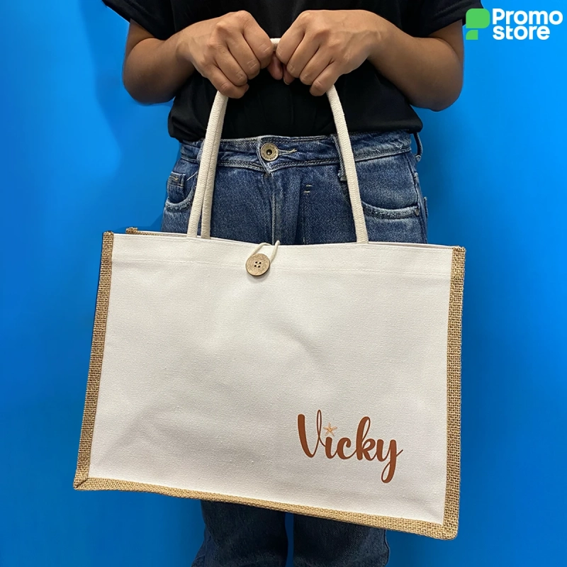 Bolso Playero de Yute + Lienzo