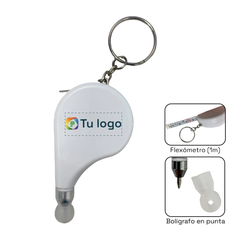 Llavero flexómetro+bolígrafo