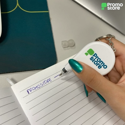 Llavero flexómetro+bolígrafo